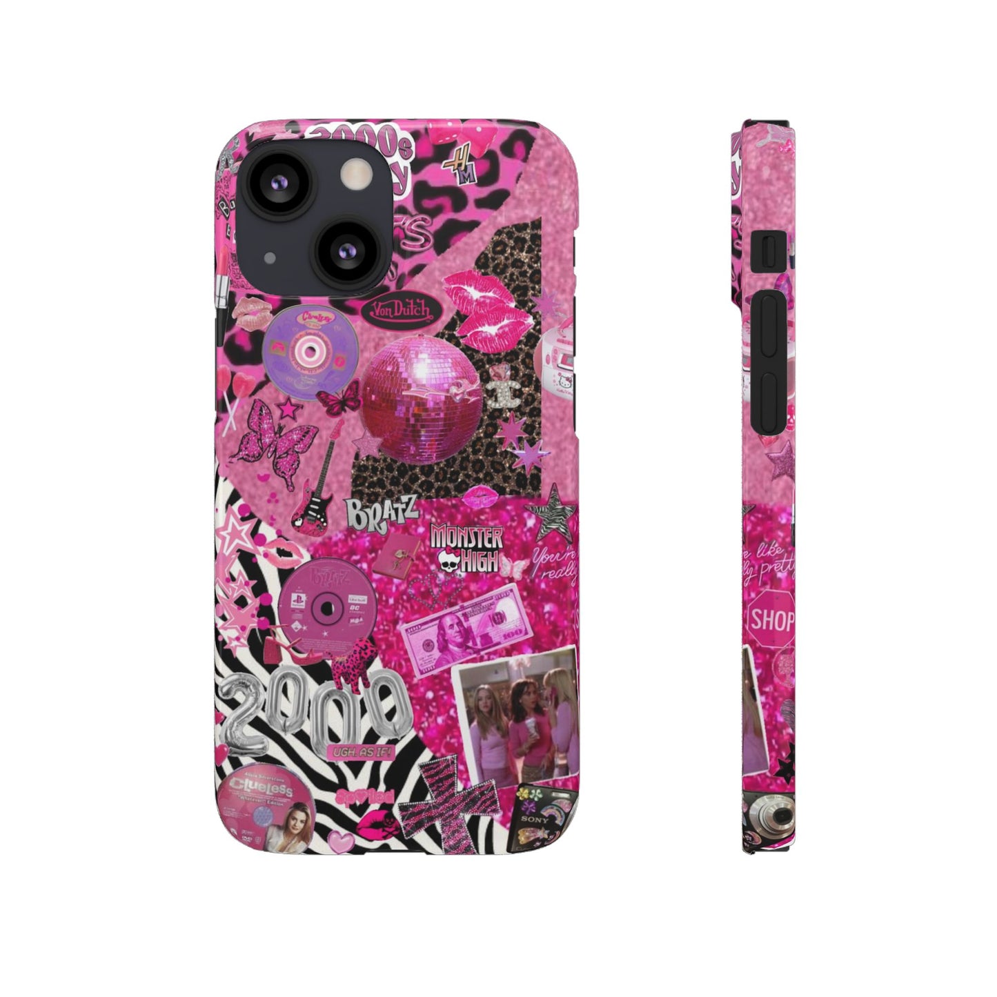 y2k trashy pink phone case