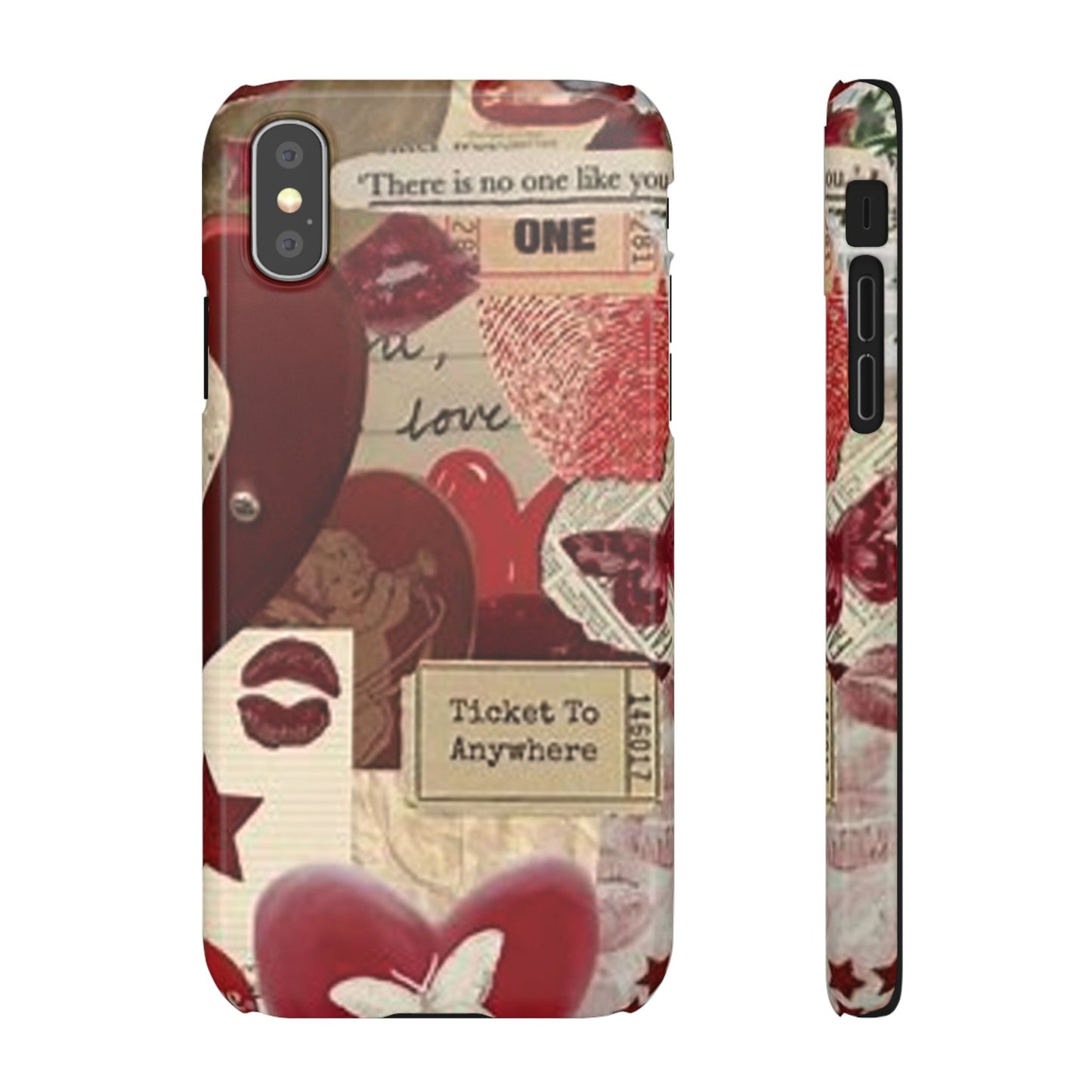 red collage phone case