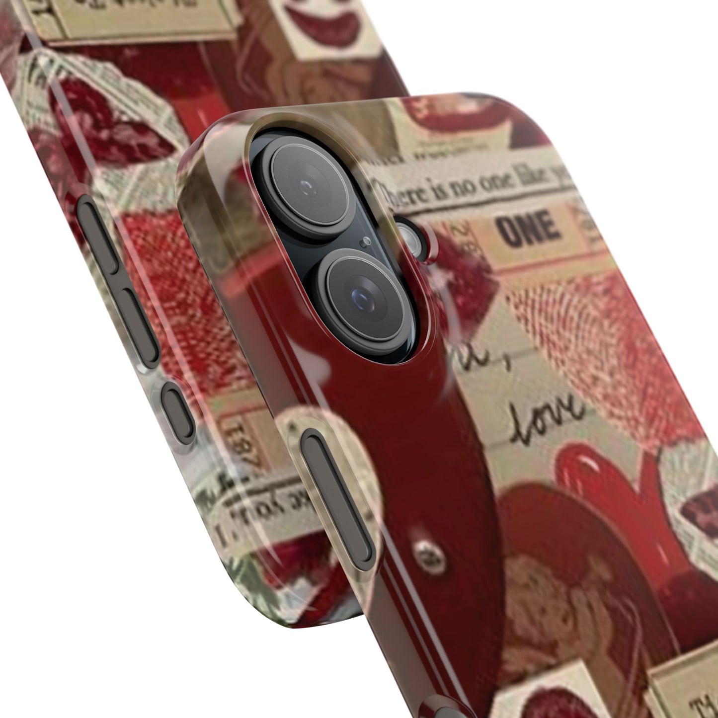 red collage phone case