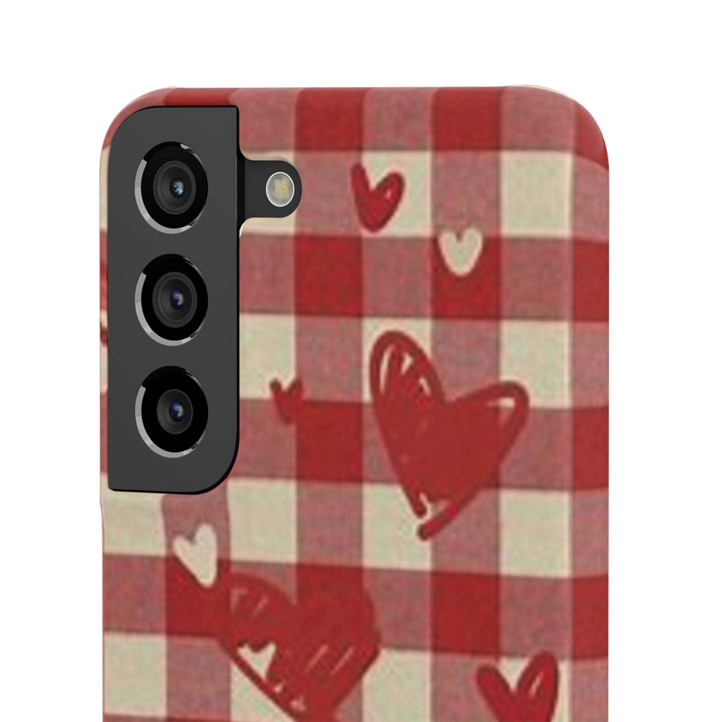 red plaid hearts phone case