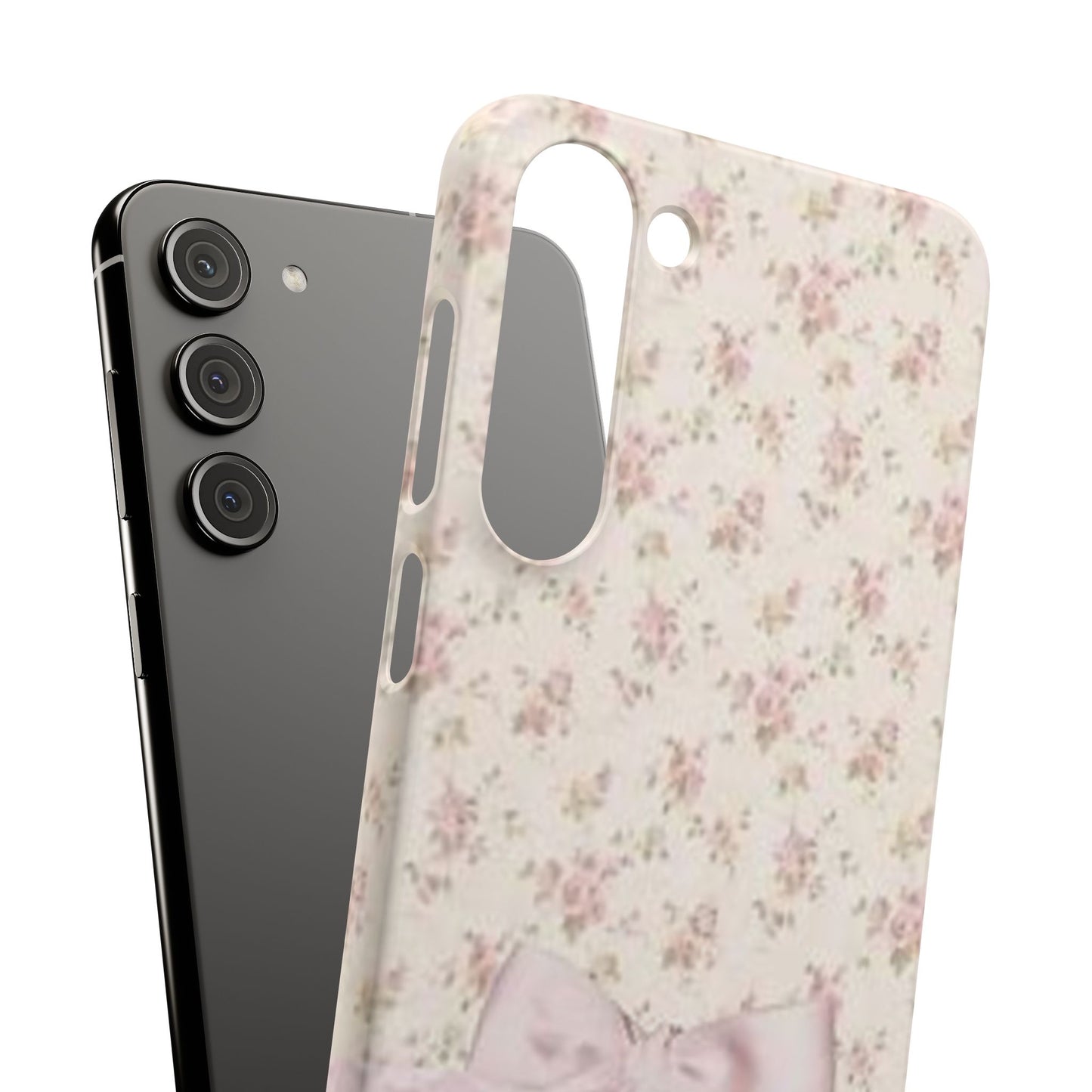 pink flower lace bow phone case