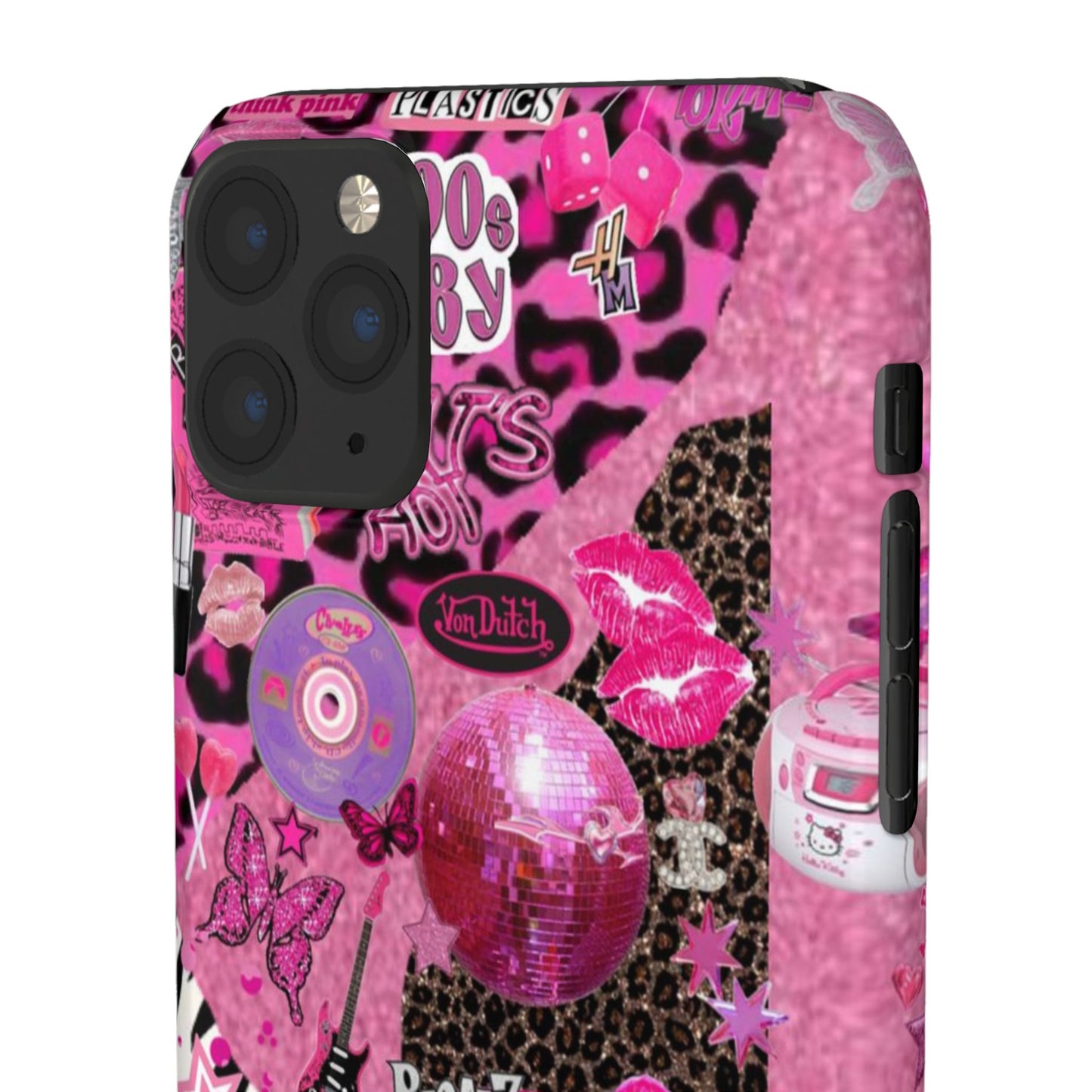 y2k trashy pink phone case