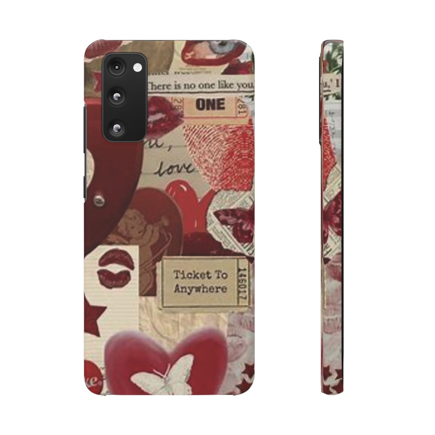 red collage phone case