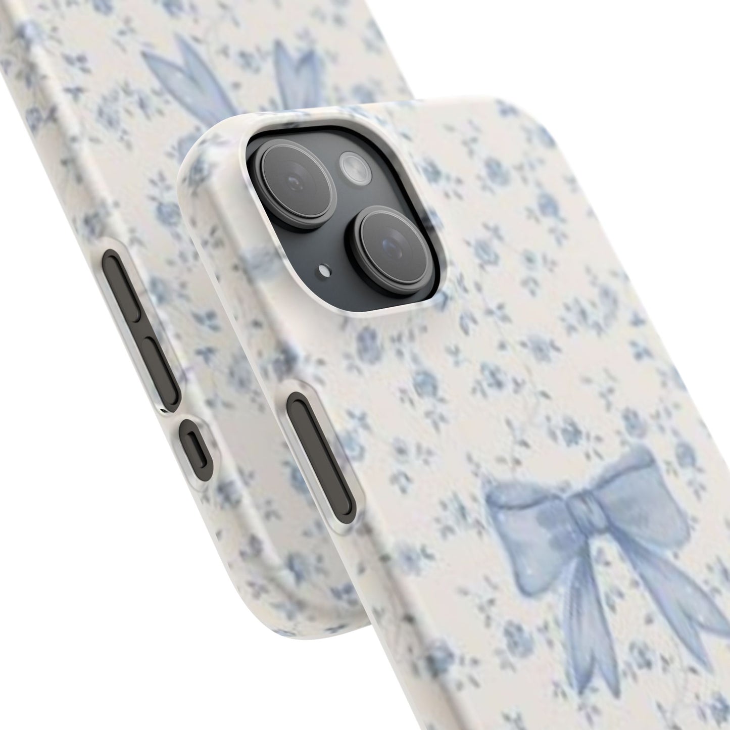 blue flowers and bow phone case