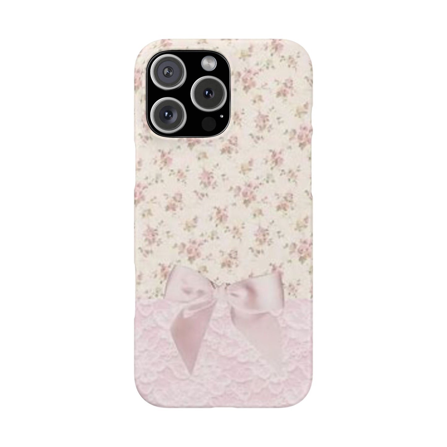 pink flower lace bow phone case