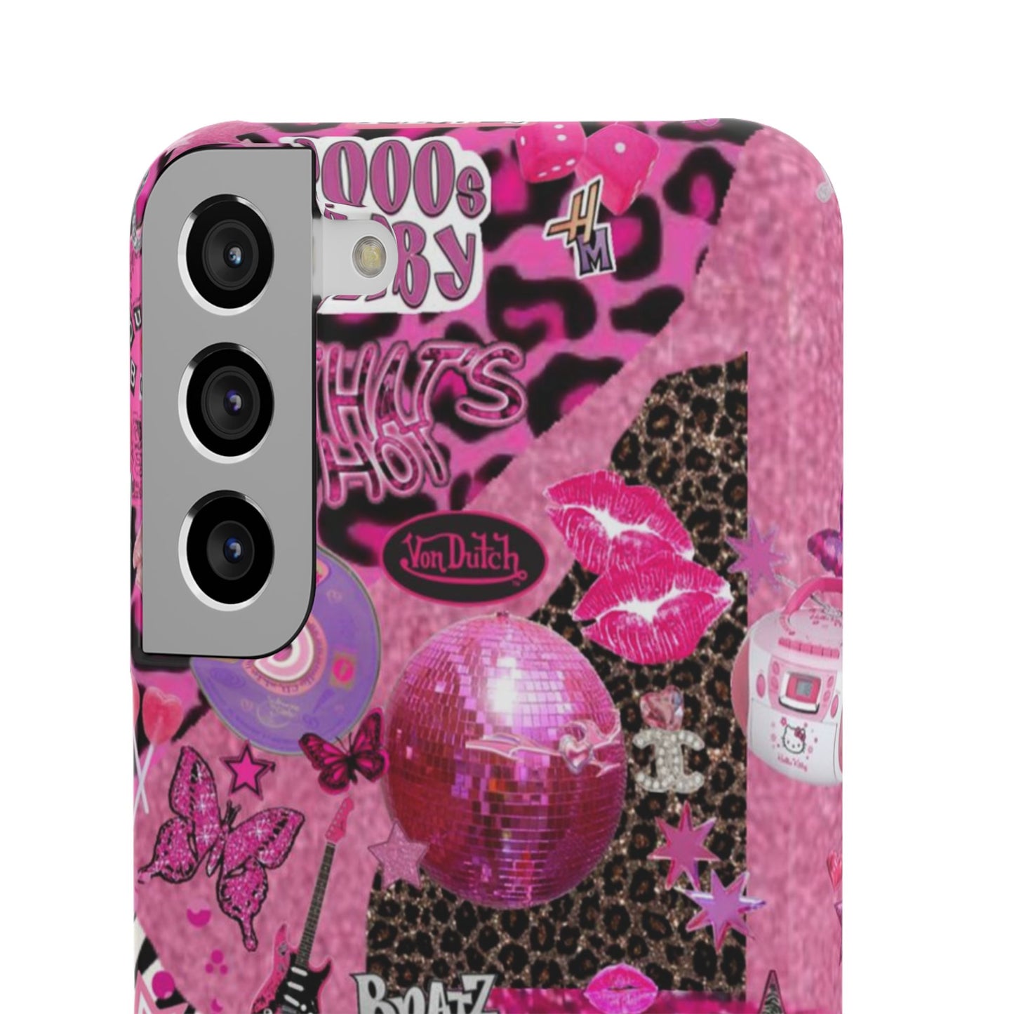 y2k trashy pink phone case