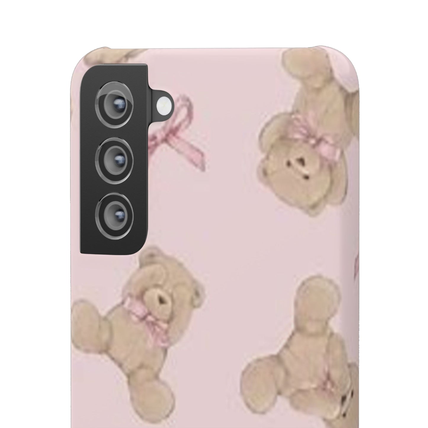 pink background teddy bear phone case