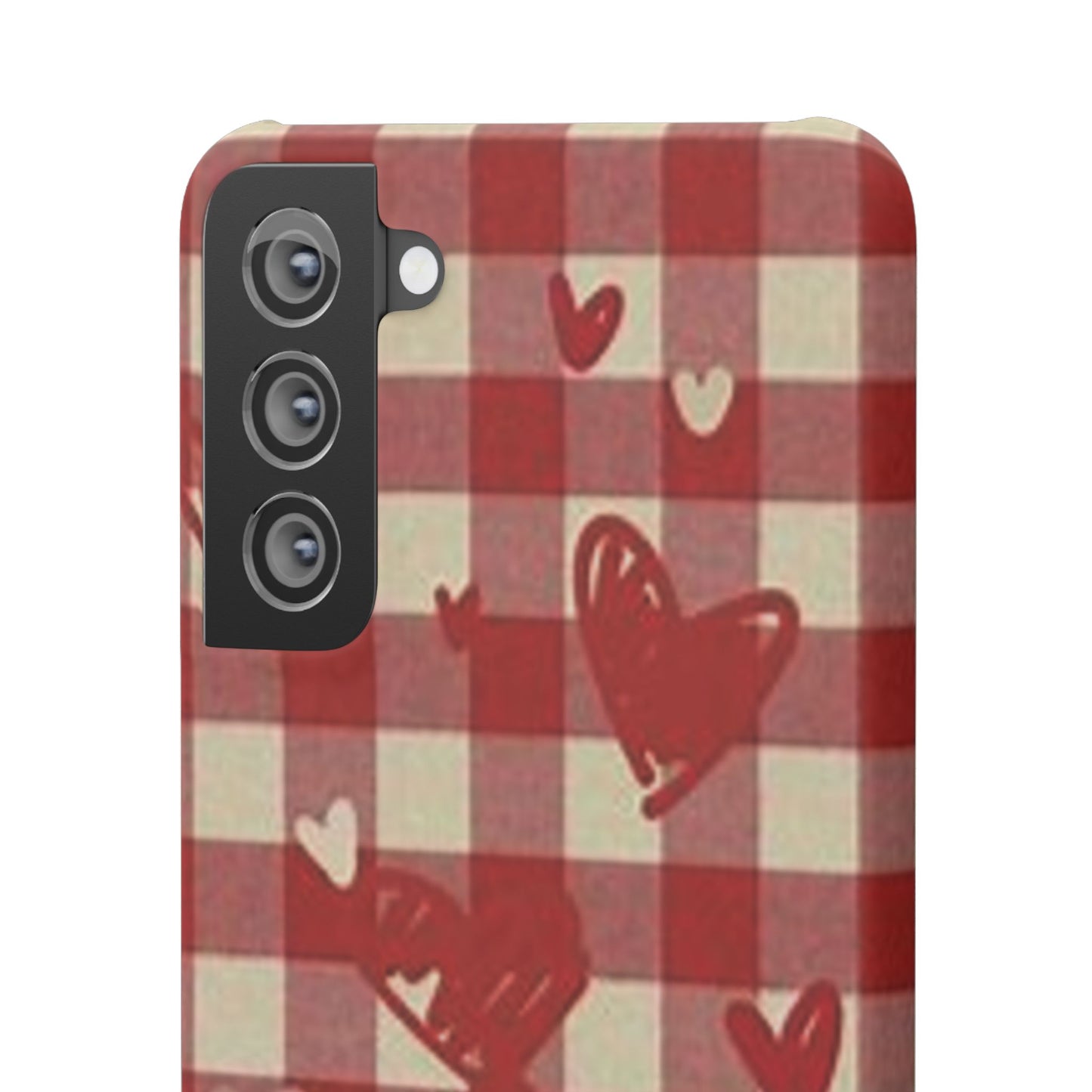 red plaid hearts phone case