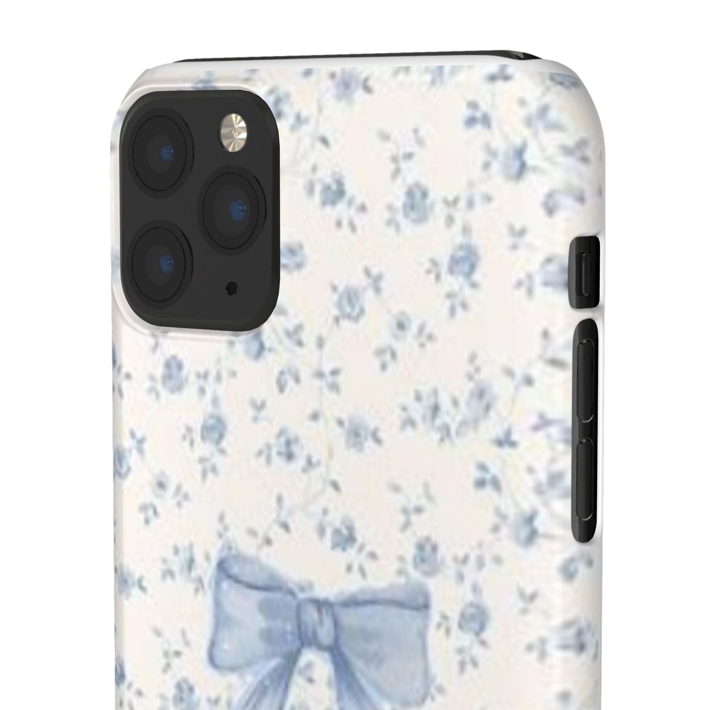 blue flowers and bow phone case