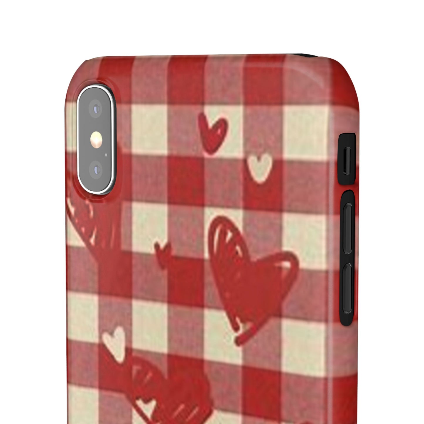 red plaid hearts phone case