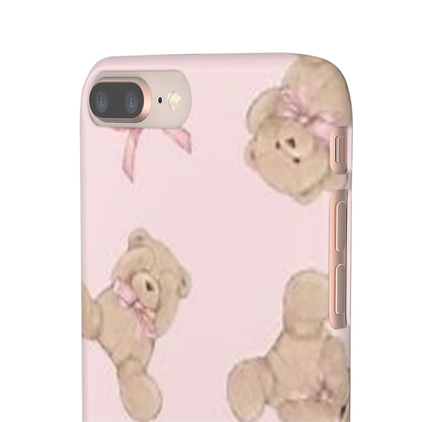 pink background teddy bear phone case