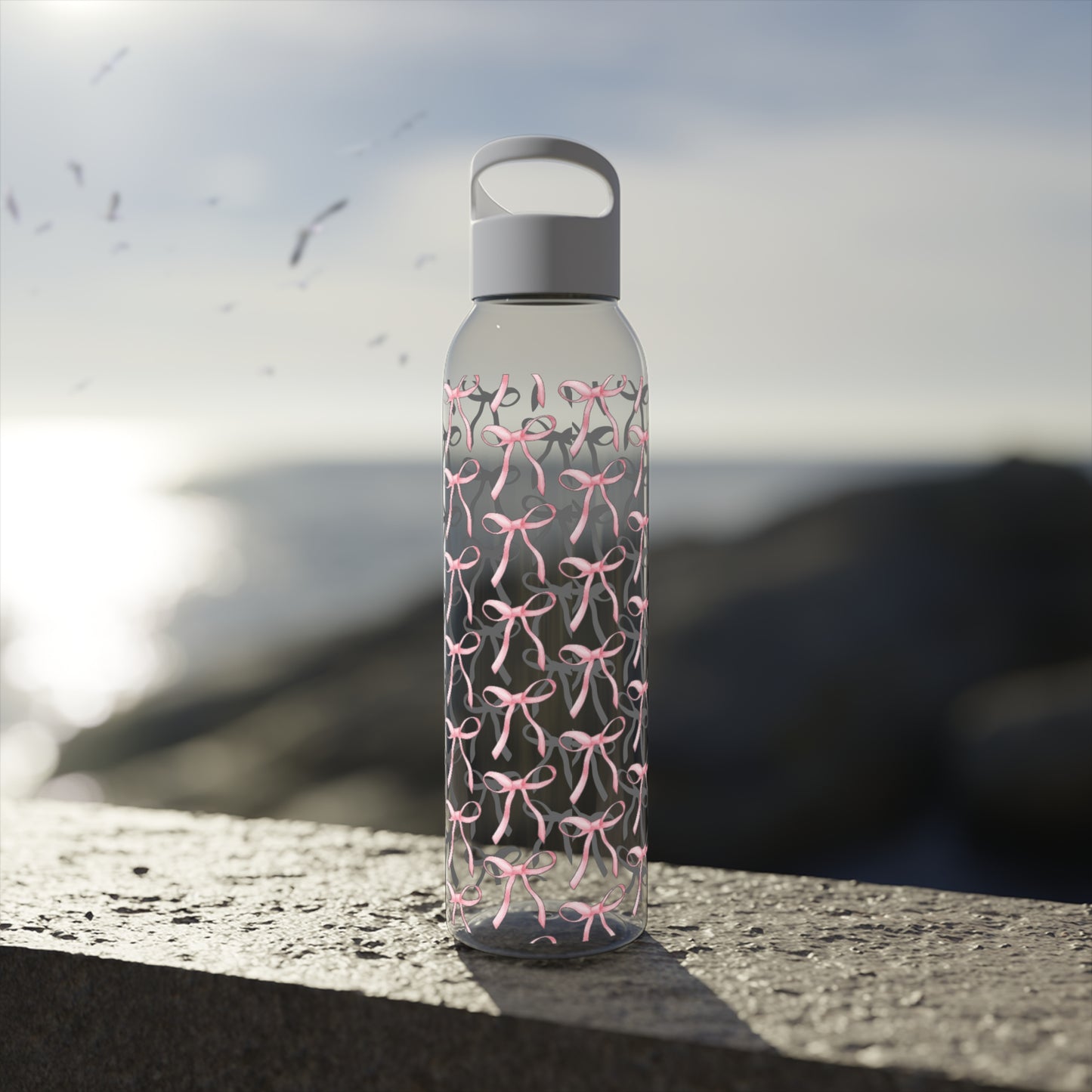 bow pattern water bottle