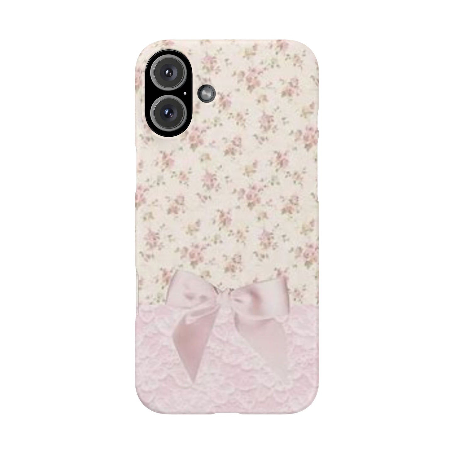 pink flower lace bow phone case