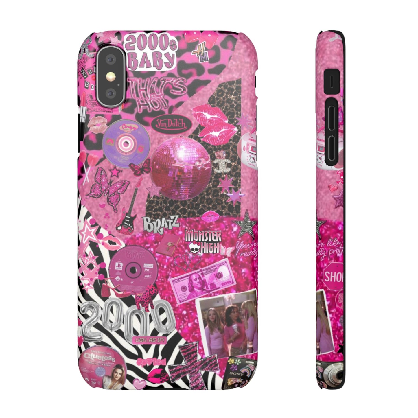 y2k trashy pink phone case