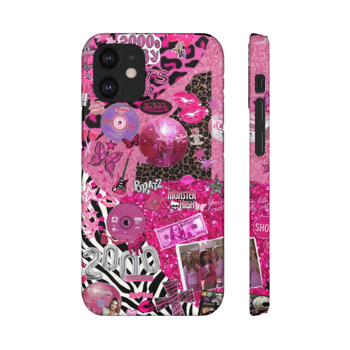 y2k trashy pink phone case