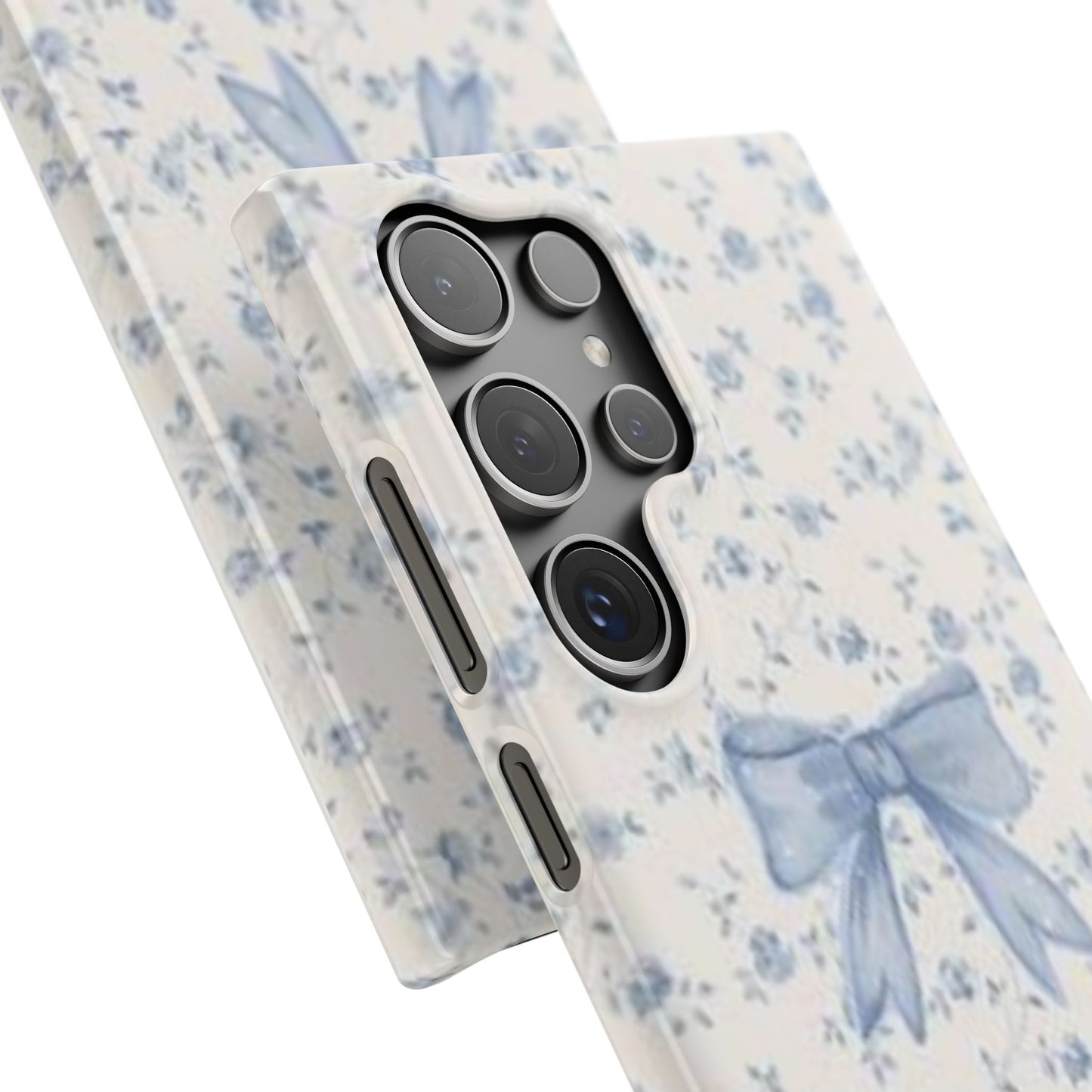 blue flowers and bow phone case