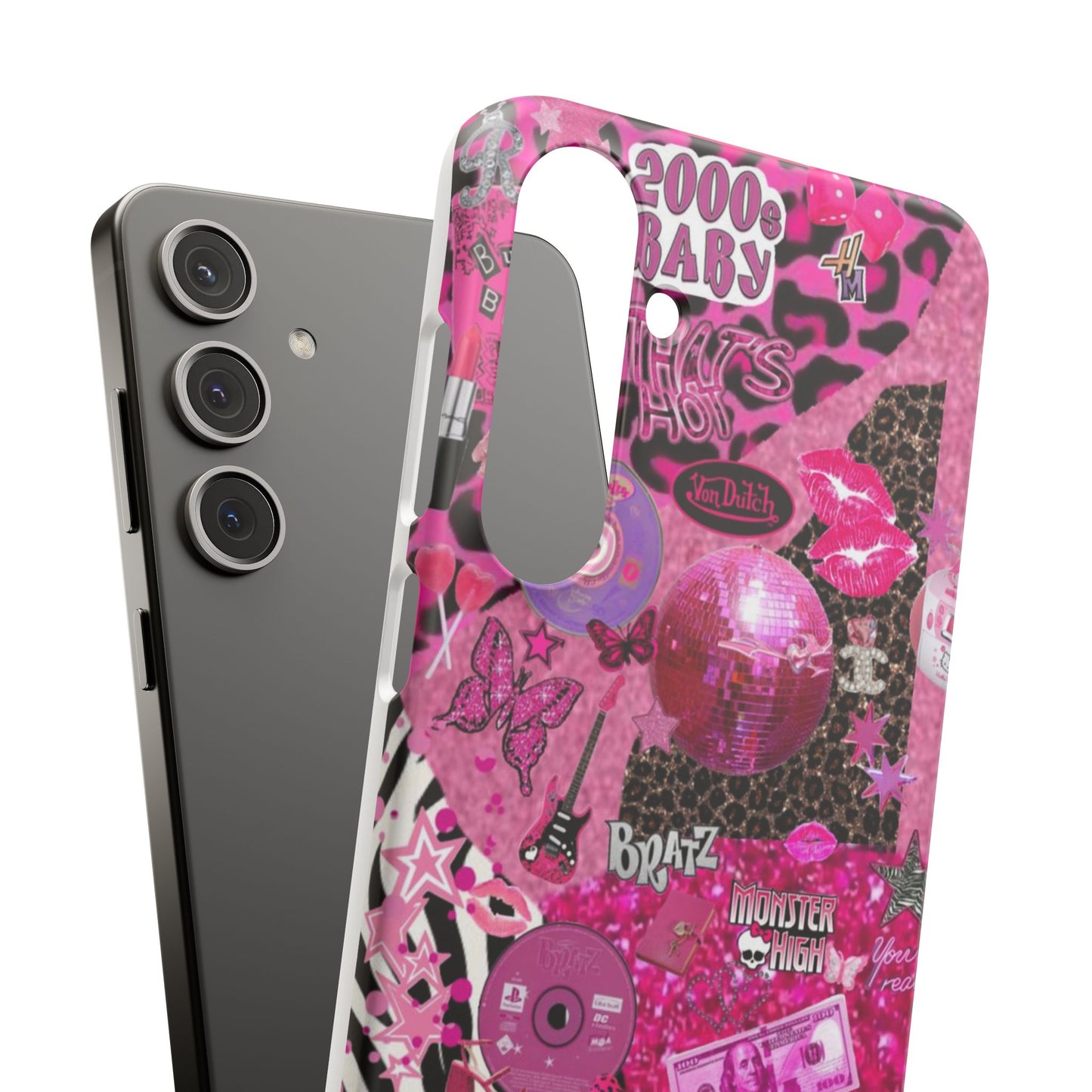 y2k trashy pink phone case