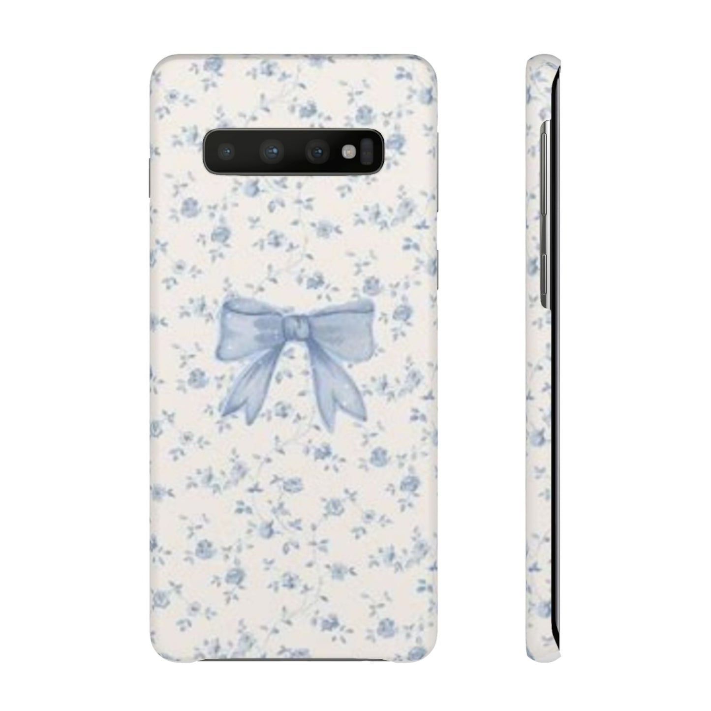 blue flowers and bow phone case