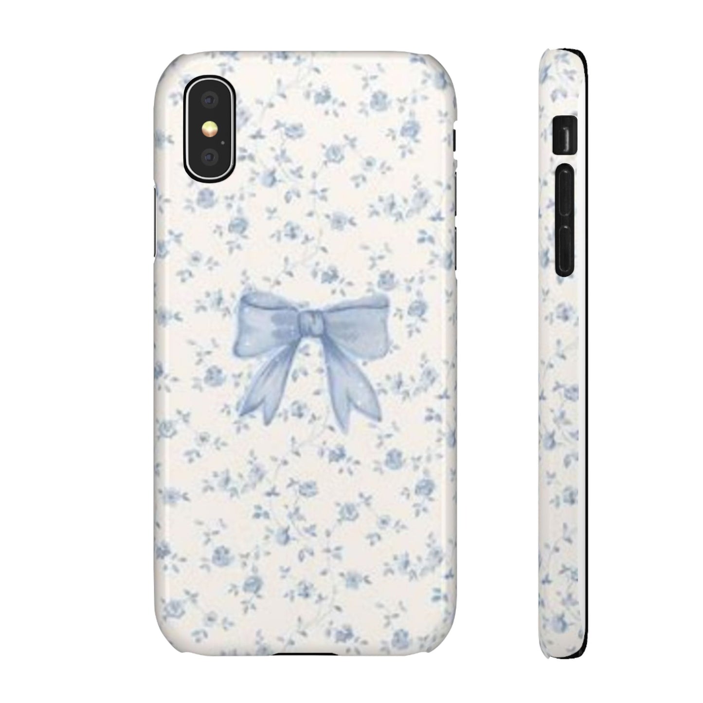 blue flowers and bow phone case