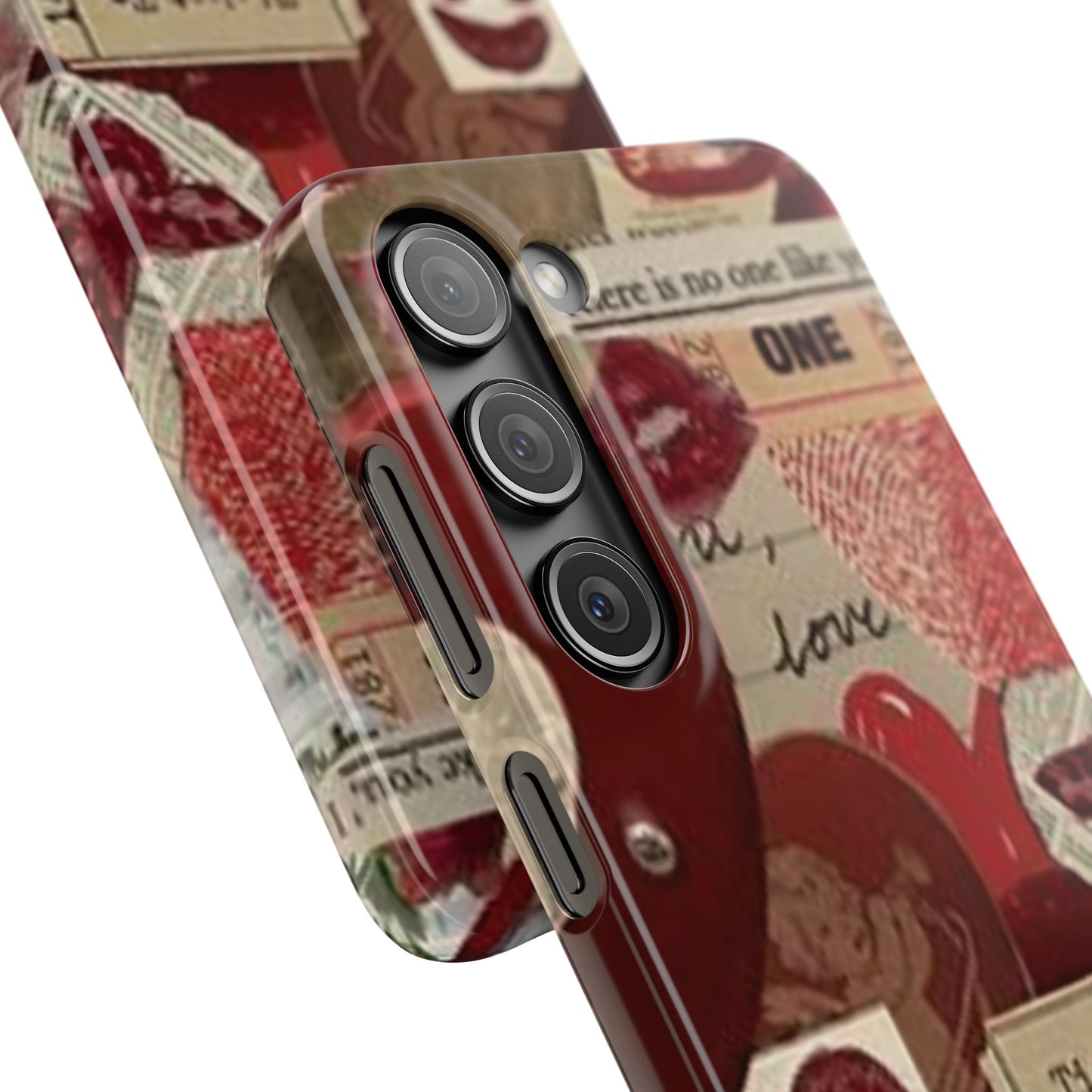 red collage phone case