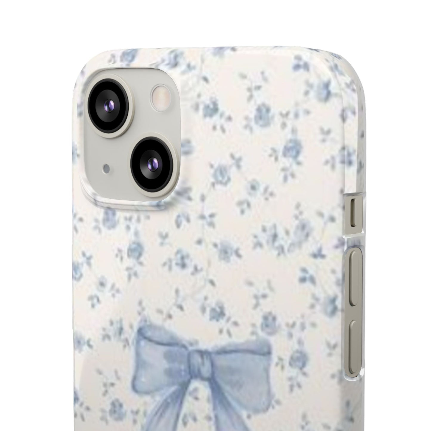 blue flowers and bow phone case