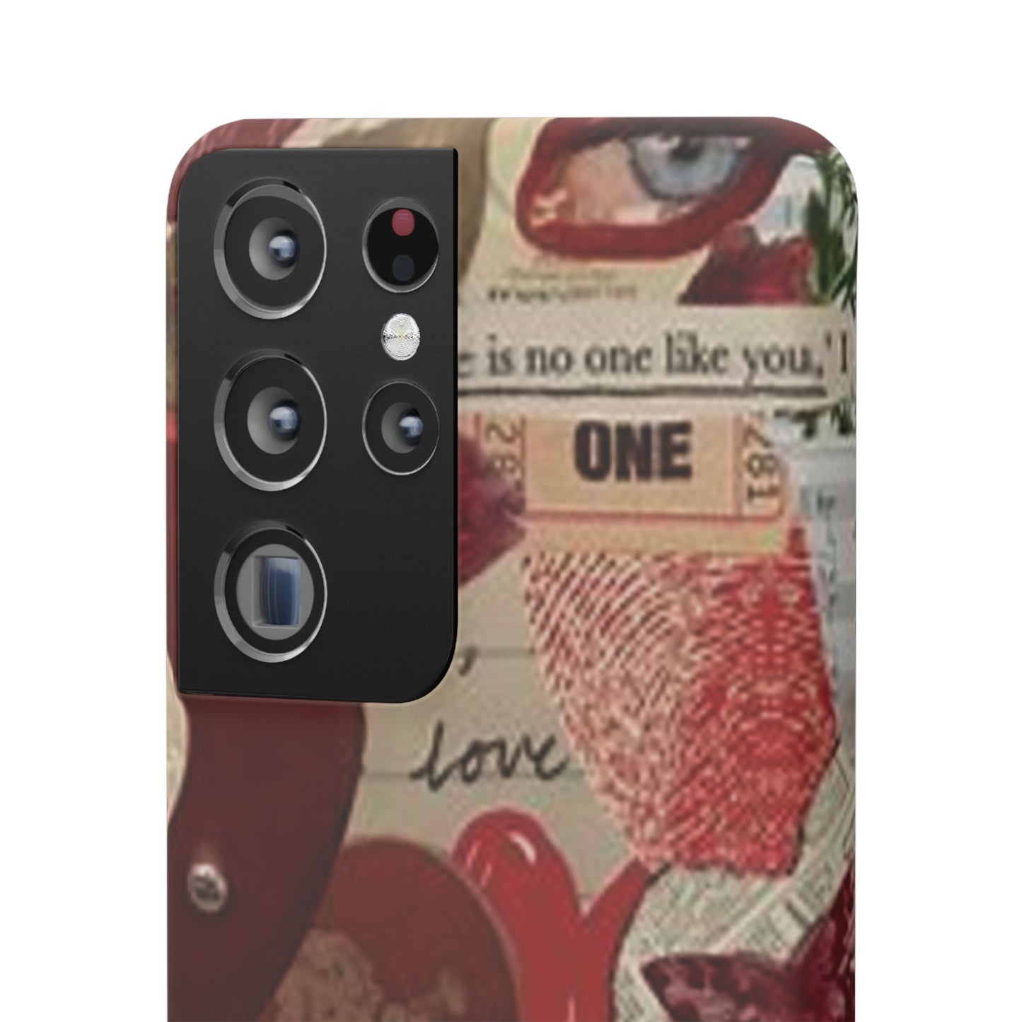 red collage phone case