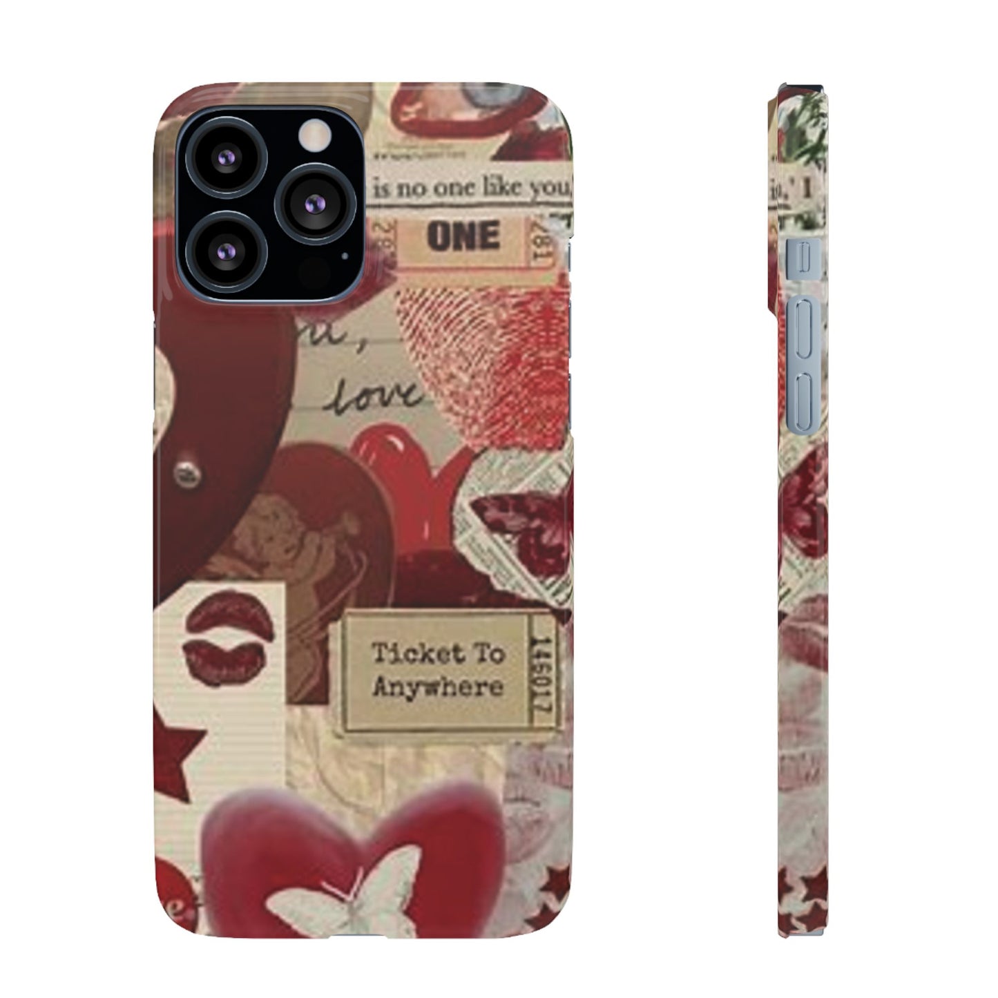 red collage phone case