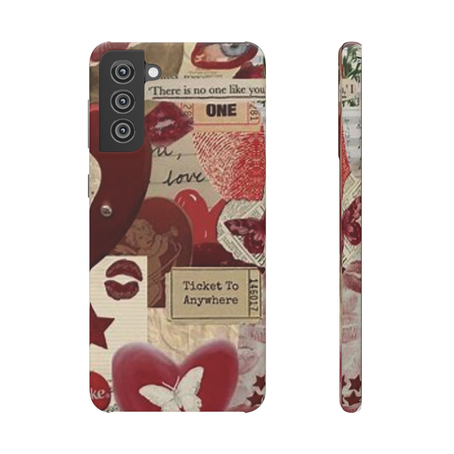 red collage phone case