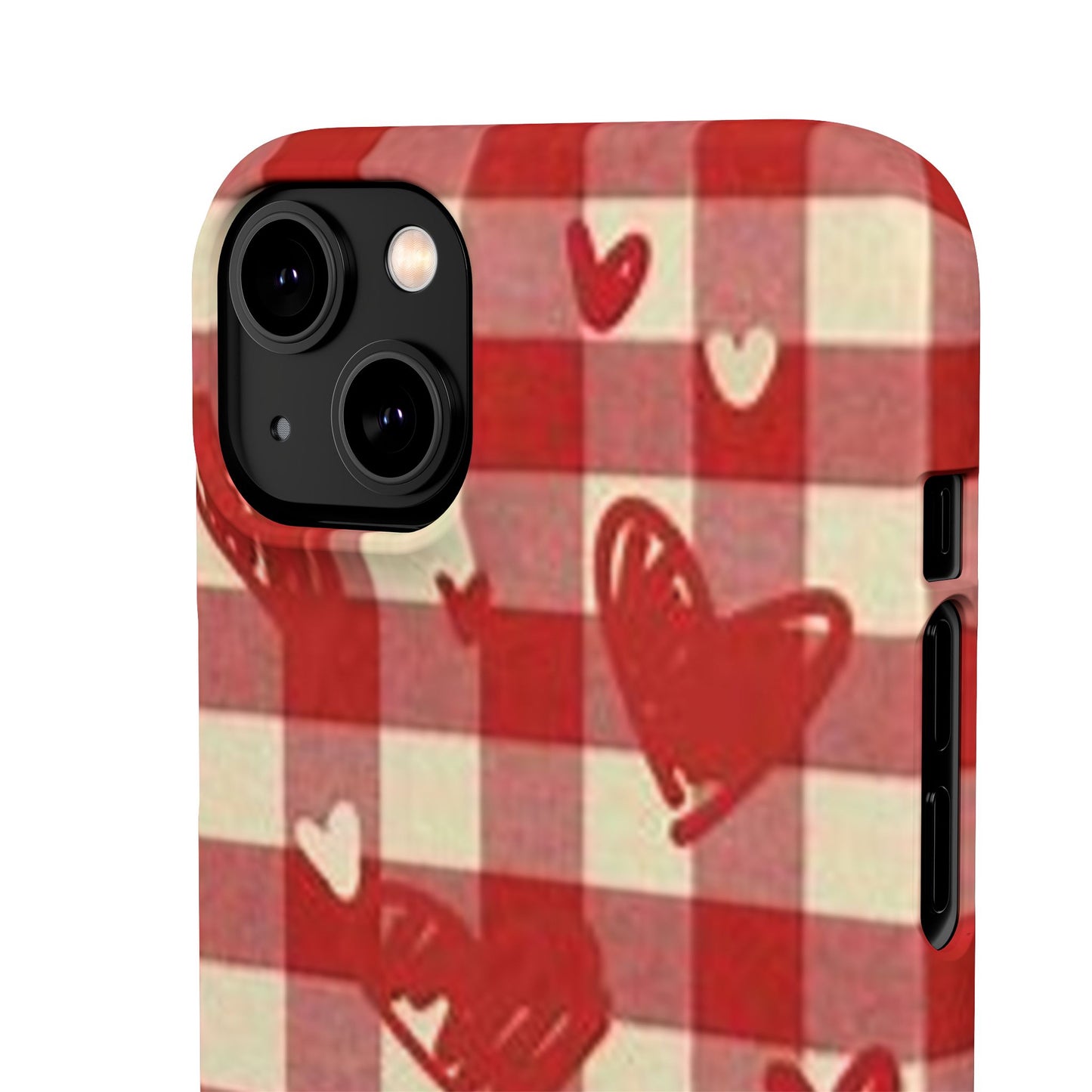 red plaid hearts phone case