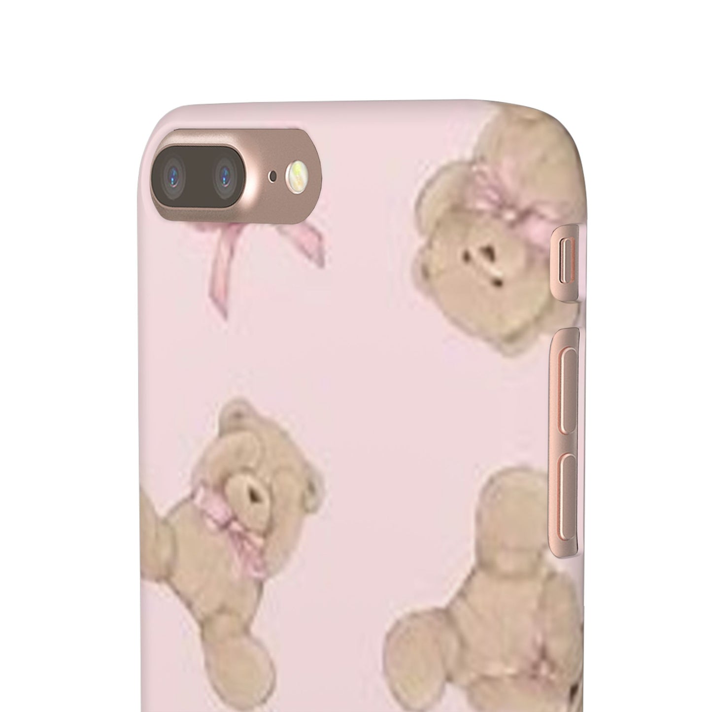 pink background teddy bear phone case