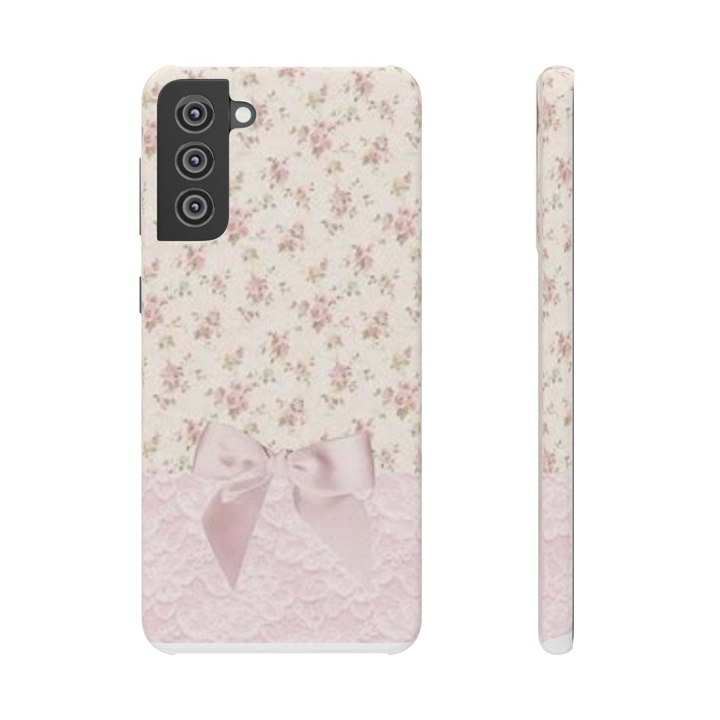 pink flower lace bow phone case