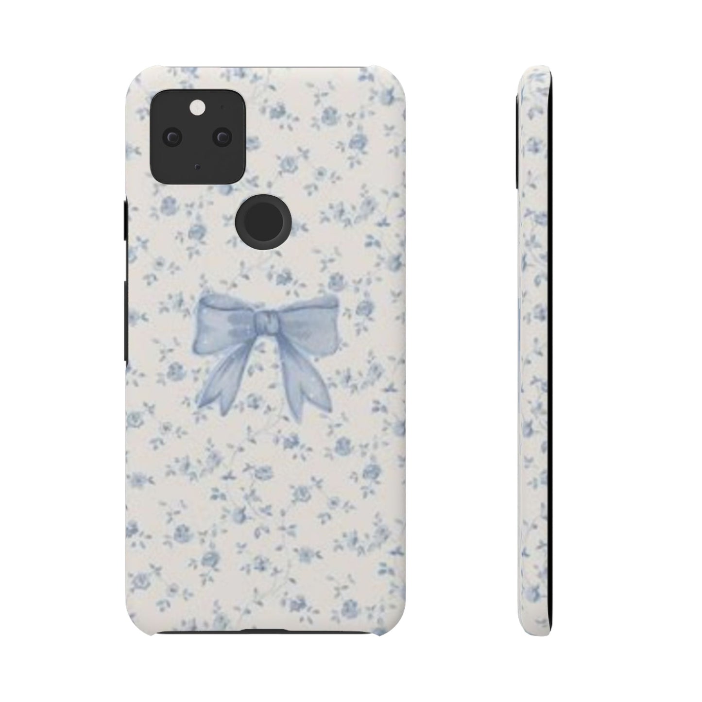 blue flowers and bow phone case