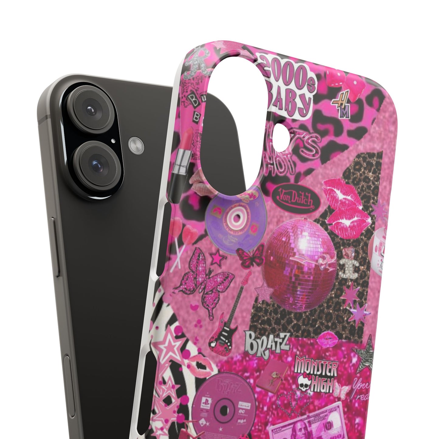 y2k trashy pink phone case