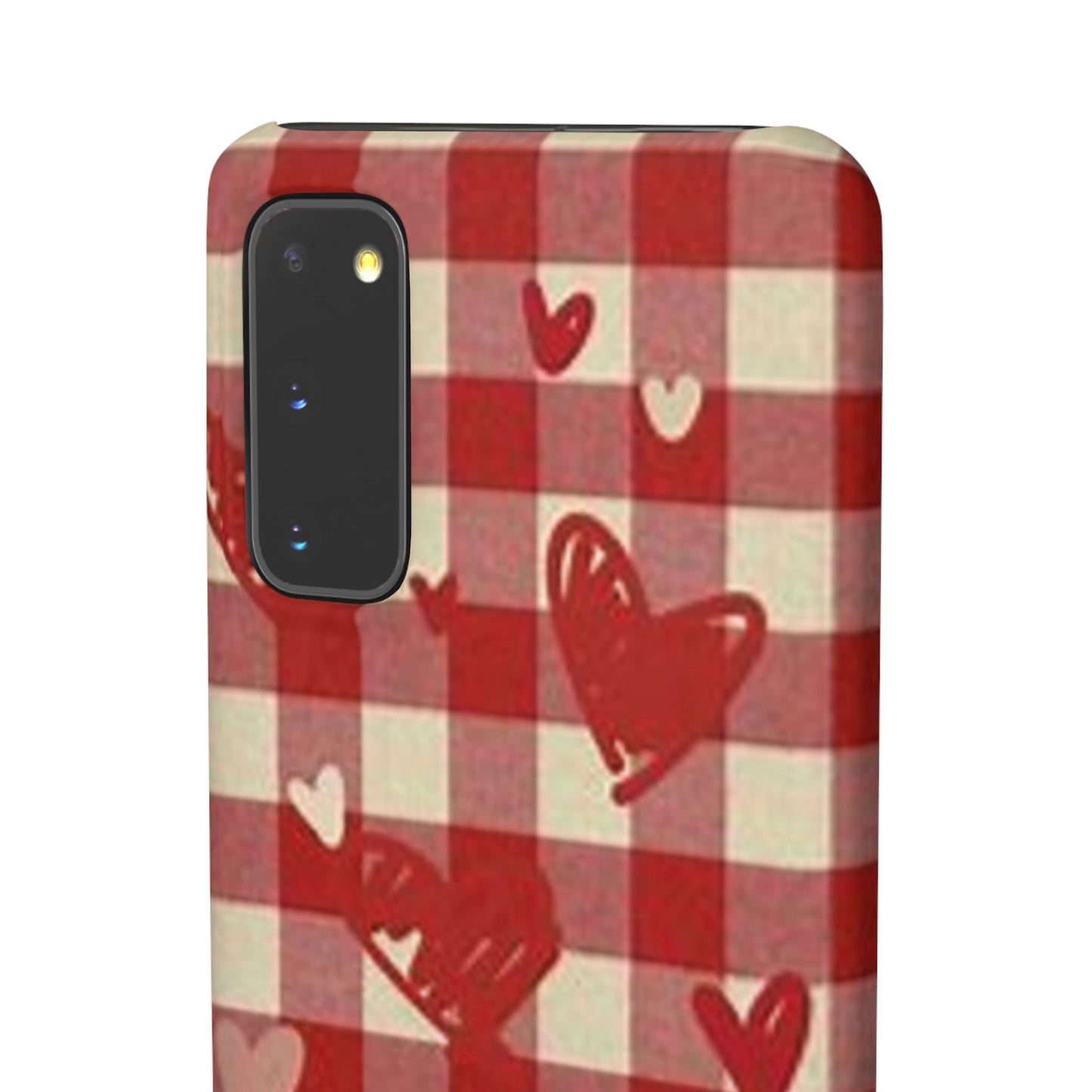 red plaid hearts phone case