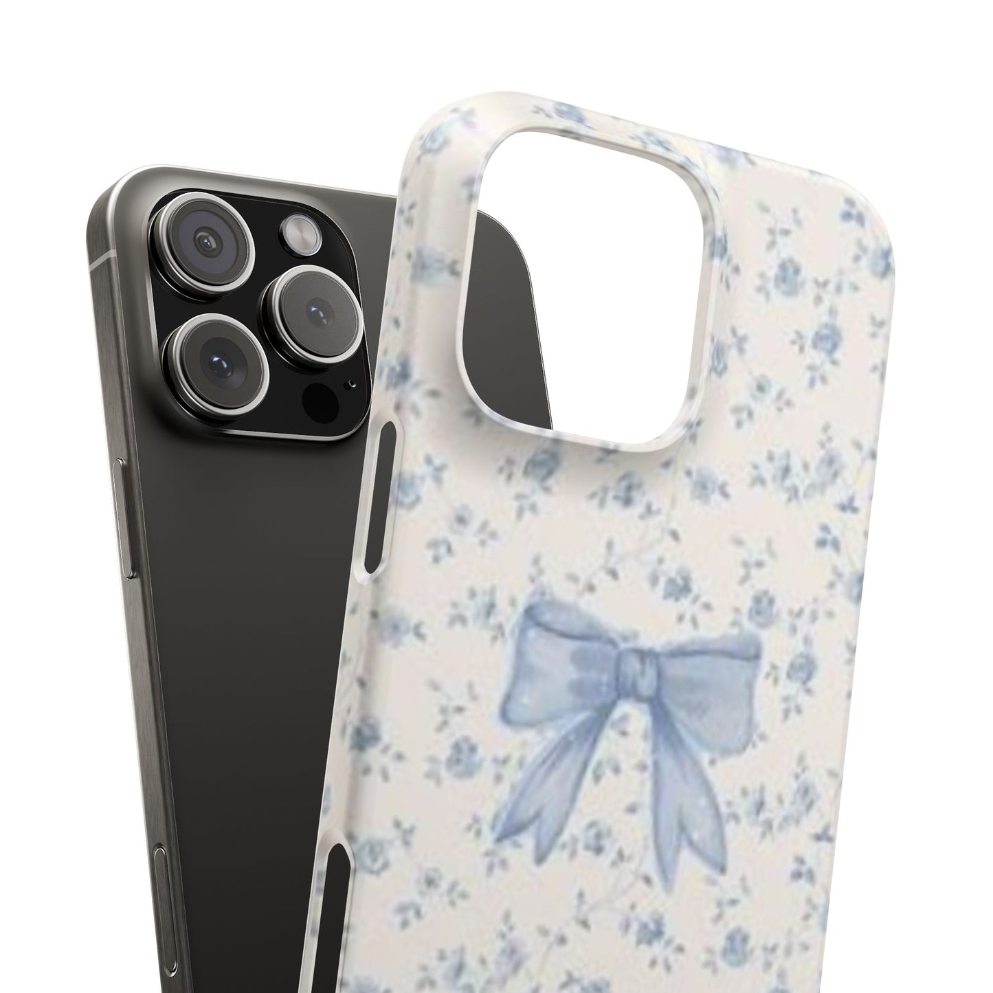 blue flowers and bow phone case