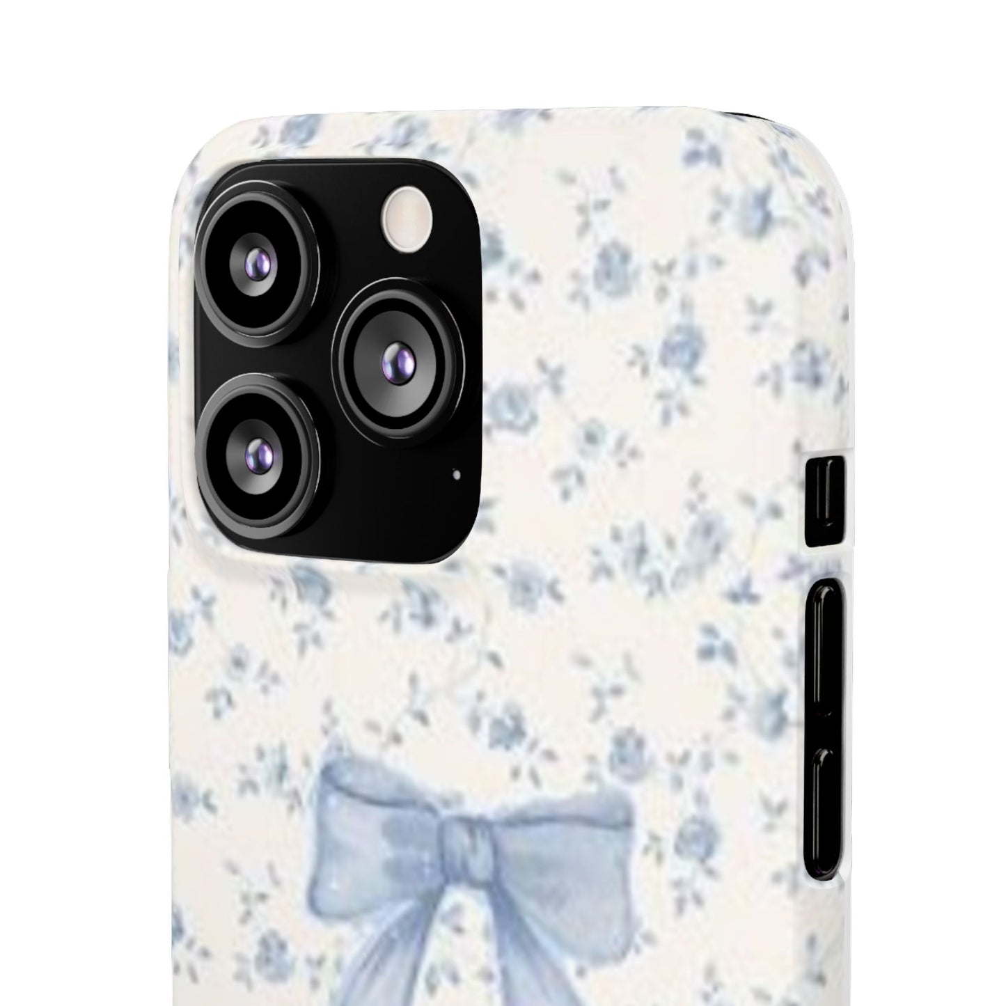 blue flowers and bow phone case