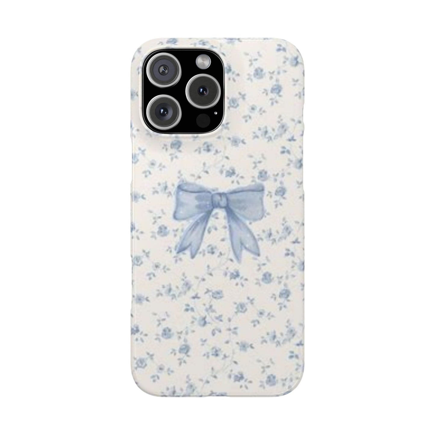 blue flowers and bow phone case