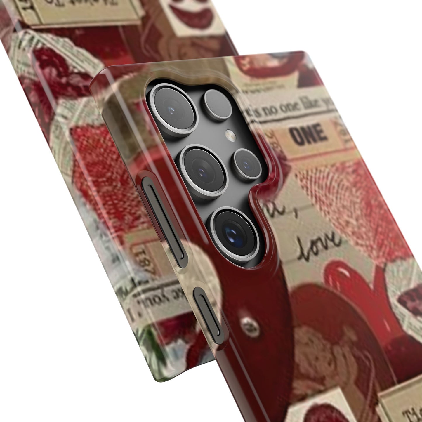 red collage phone case