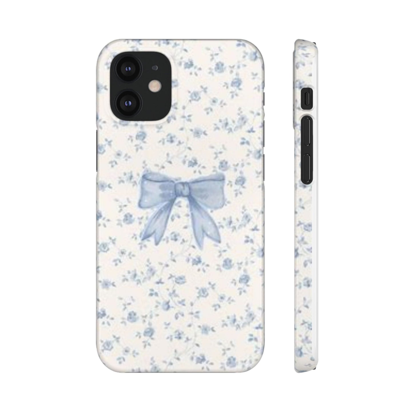 blue flowers and bow phone case