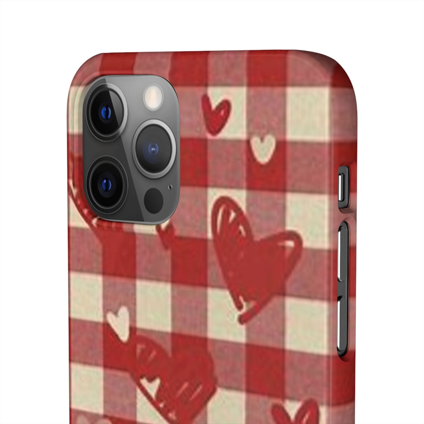 red plaid hearts phone case