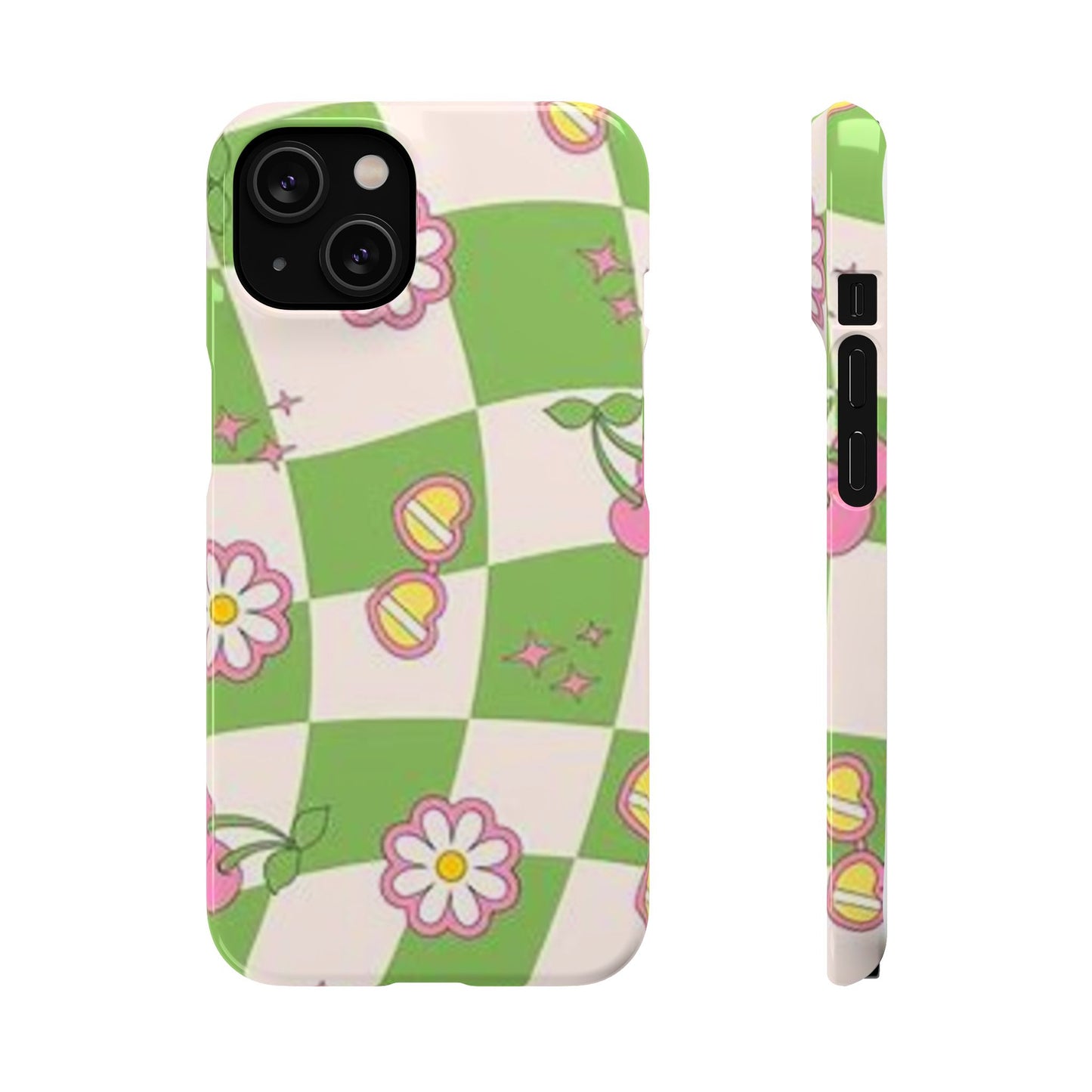 green indie pattern phone case