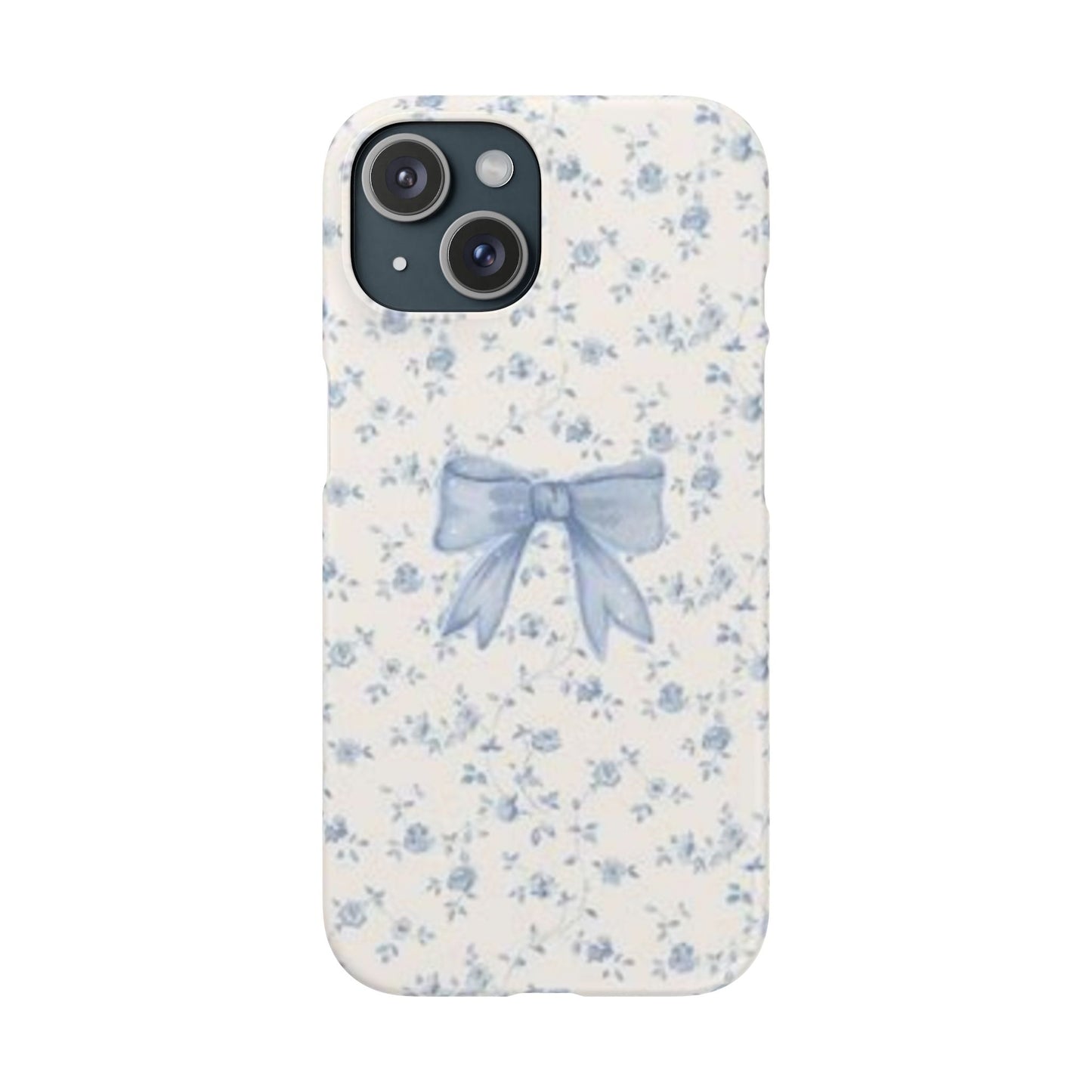 blue flowers and bow phone case