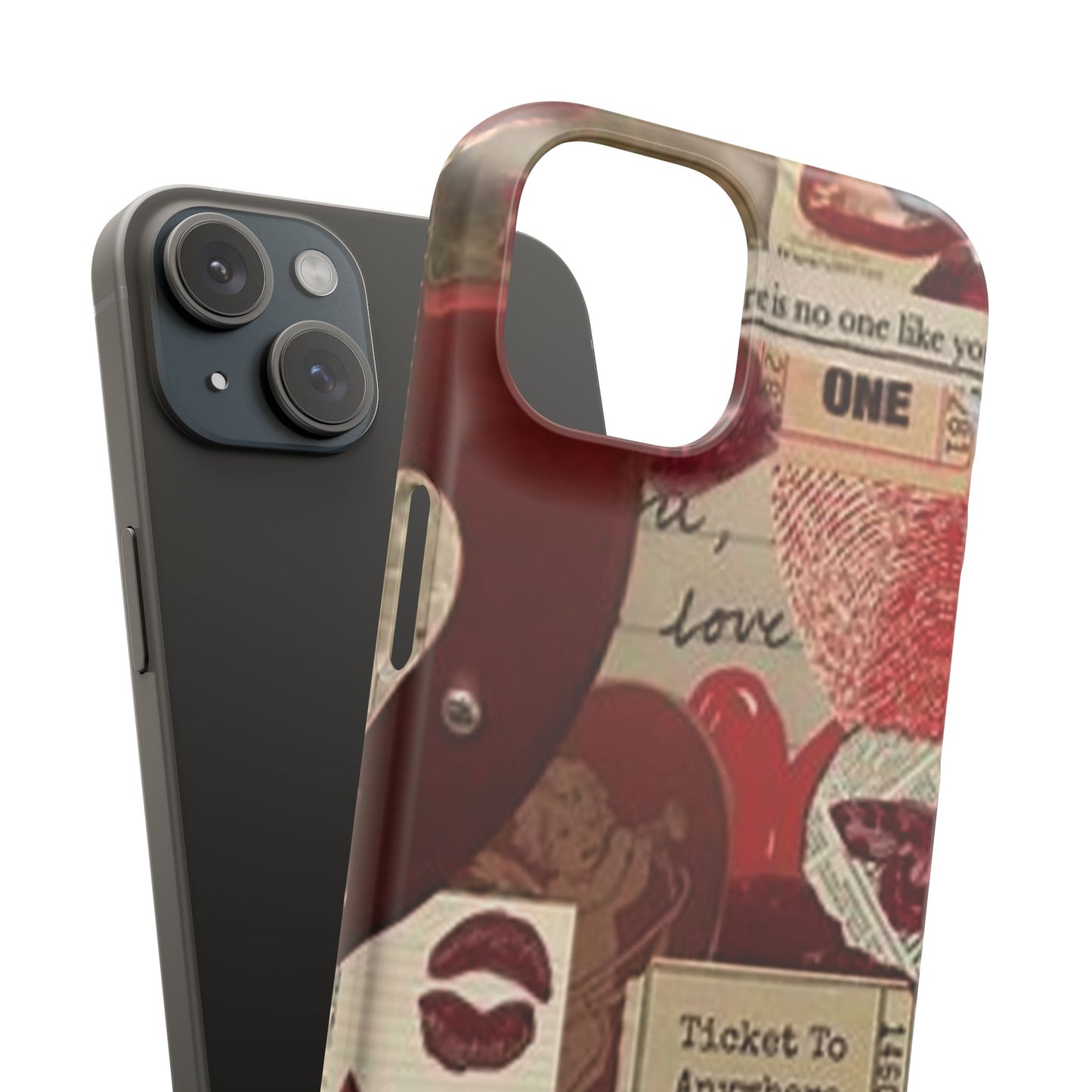 red collage phone case