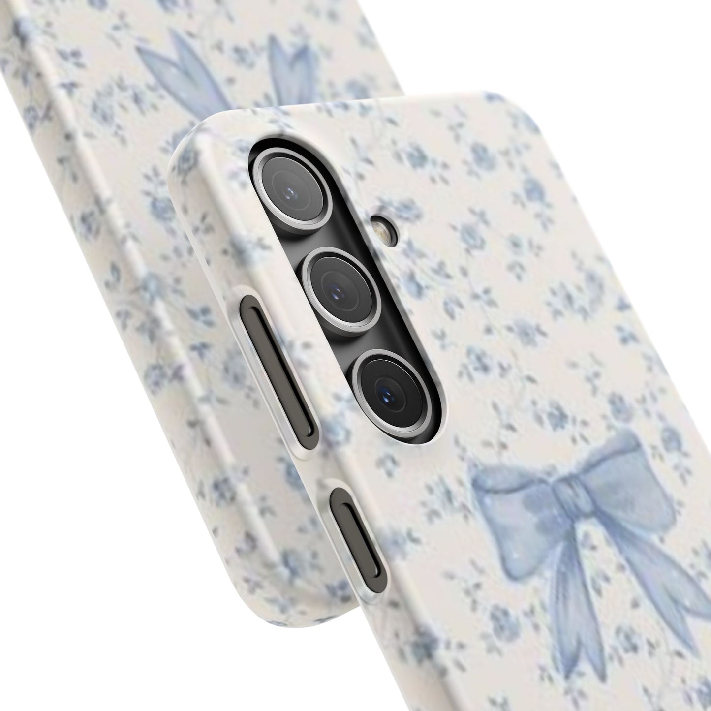 blue flowers and bow phone case