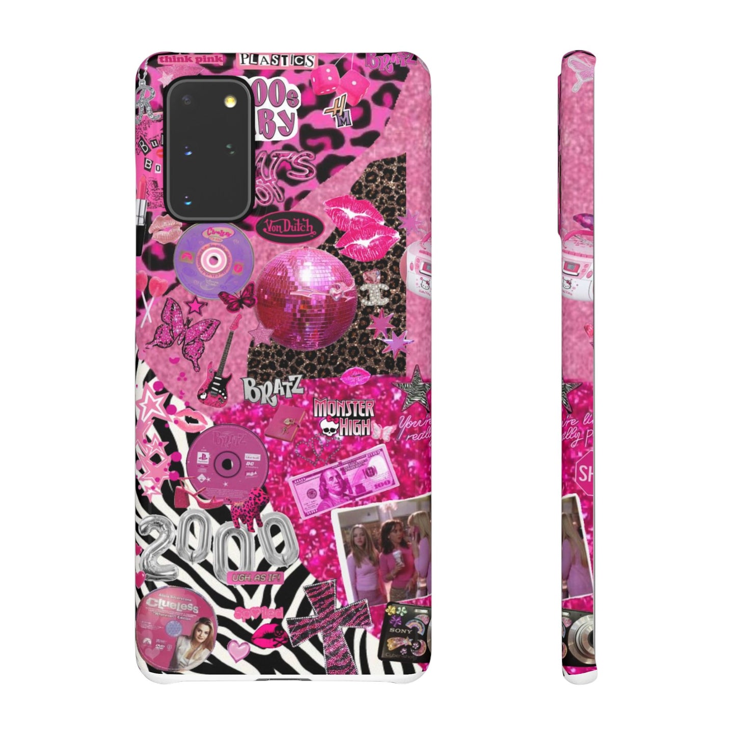 y2k trashy pink phone case