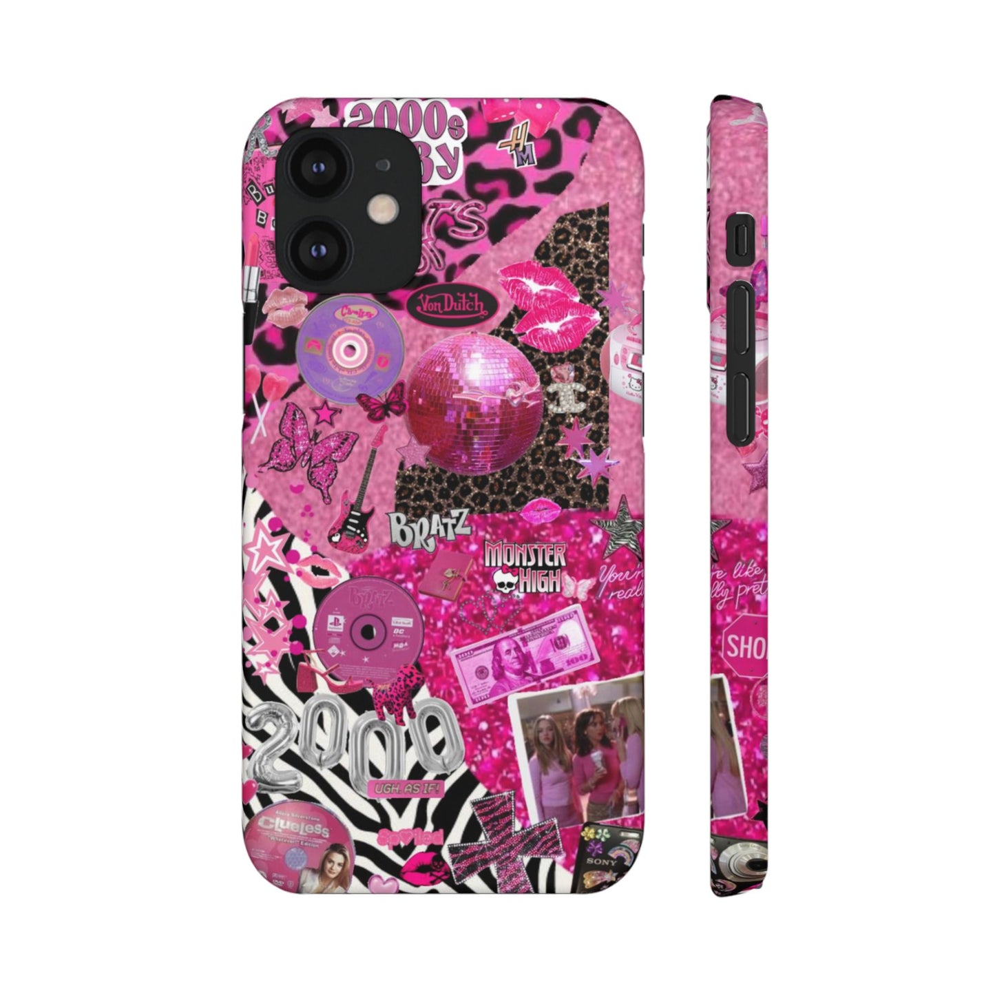 y2k trashy pink phone case