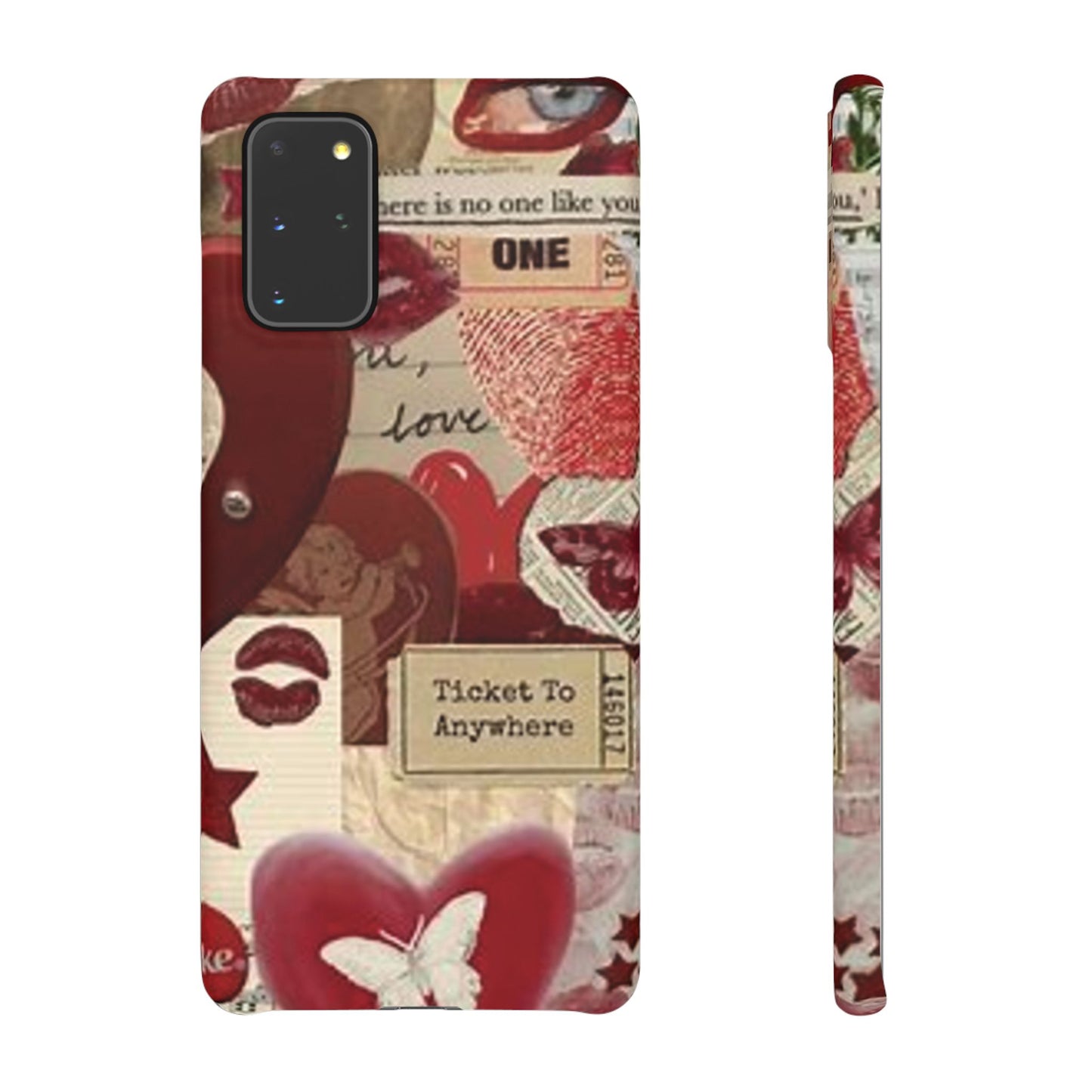 red collage phone case