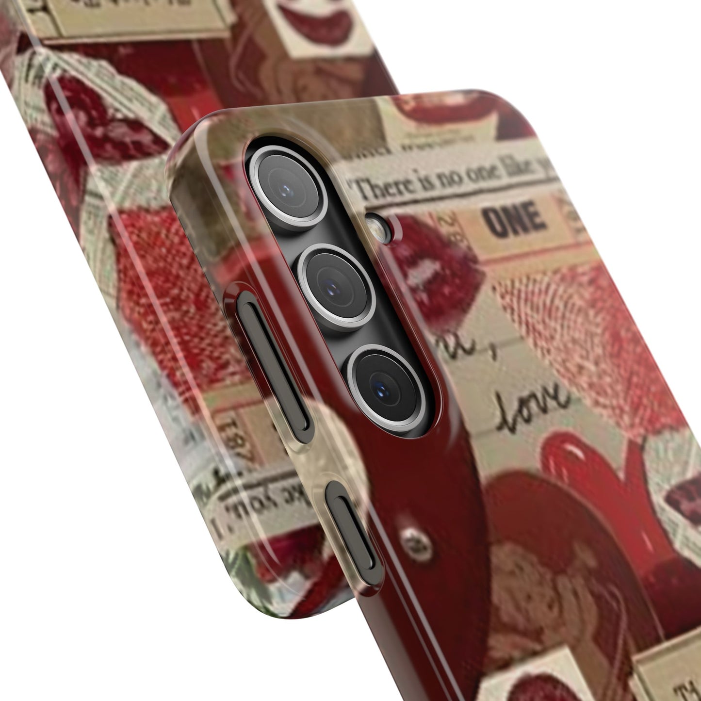 red collage phone case