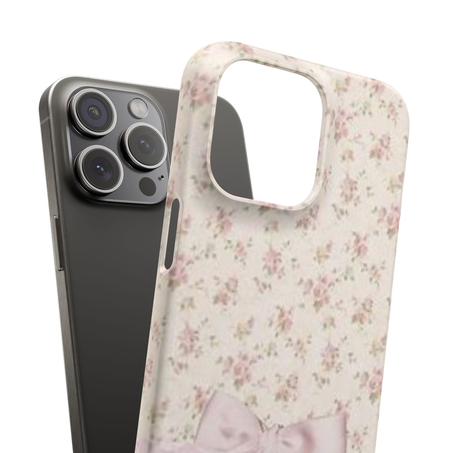 pink flower lace bow phone case