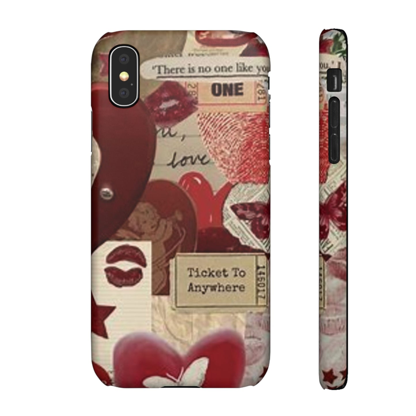 red collage phone case